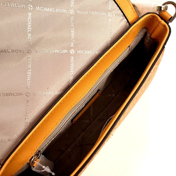 NWT $400 MICHAEL KORS Jet Set Medium Logo Convertible Crossbody Bag Signature - Picture 9 of 11